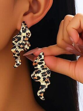 Chunky Statement Earrings Oversized Cheeta Pattern Prom Wedding Party Everyday